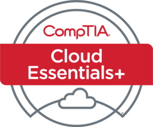 A badge that says cloud essentials plus