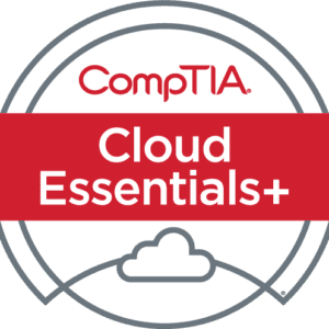 A badge that says cloud essentials plus